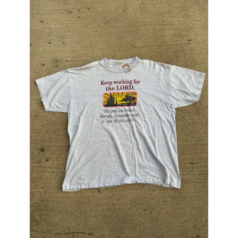 Men's Grey Keep Working for the Lord T-Shirt XL